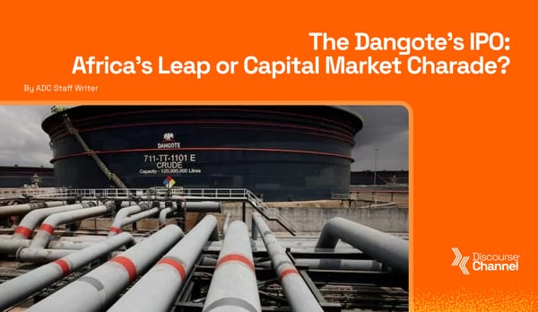 Dangote's IPO: Africa's Leap or Capital Market Charade?